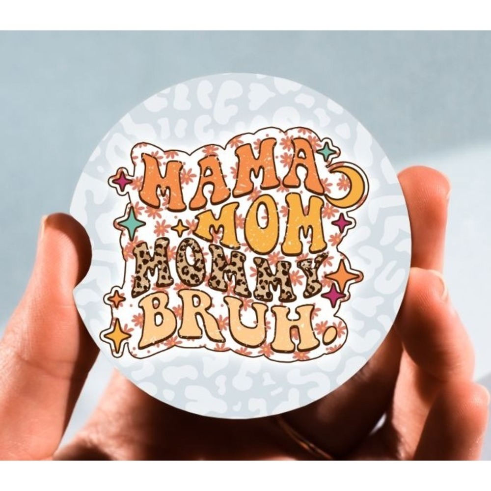 Set of 2 Car‎ Coasters, Mama Mom Mommy Bruh Car Coaster, Neoprene Car Coaster